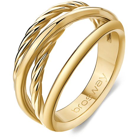 Anello a fascia in acciaio donna gold Brosway 