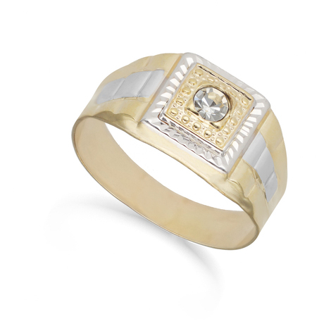 Anello chevalier in oro bicolore 18Kt SarniOro