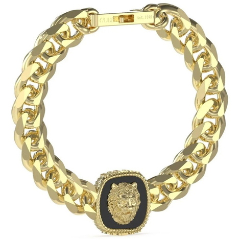 Bracciale a catena in acciaio con leone Guess 