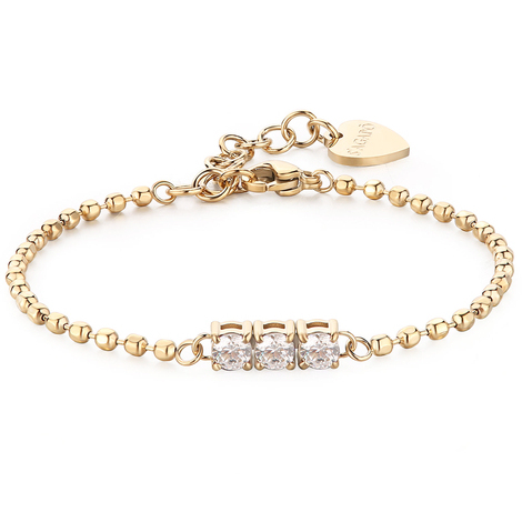 Bracciale a sfere gold con zirconi bianchi S'Agap