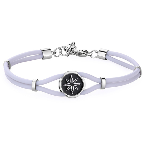 Bracciale con rosa dei venti in acciaio S'Agap 