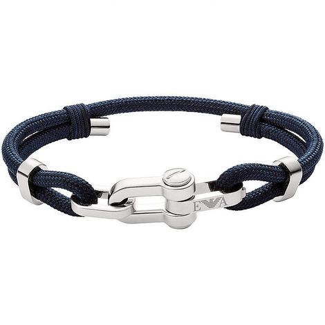 Bracciale da uomo in nylon e acciaio Armani 