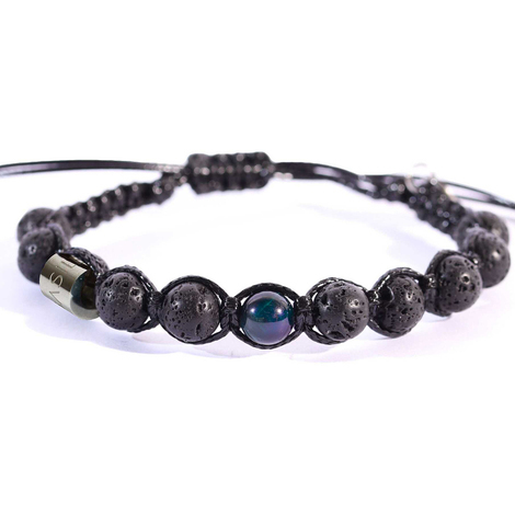 Bracciale filo con pietre nero opaco Ivan Basile