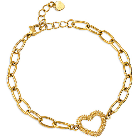 Bracciale in acciaio a catena con cuore Ops 