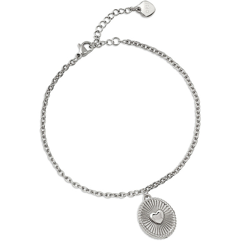 Bracciale in acciaio con charm cuore Ops