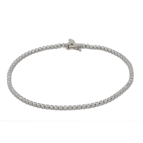 Bracciale tennis in oro 9 Kt con zirconi 