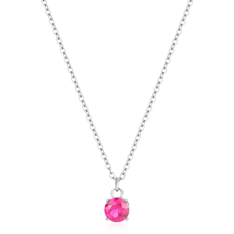 Collana con cristallo centrale rosa S'Agap