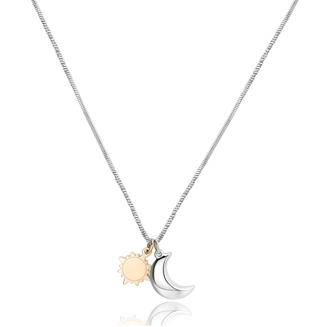 Collana con sole e luna in acciaio S'agap