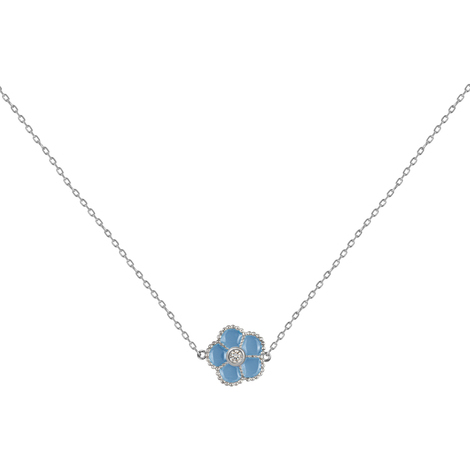 Collana da donna in argento con fiore JL