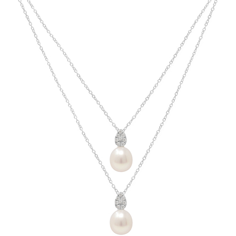 Collana Eureka in oro 9 Kt con perle e diamanti