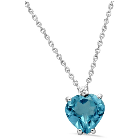 Collana oro 9Kt con cuore lab grown diamond Eureka