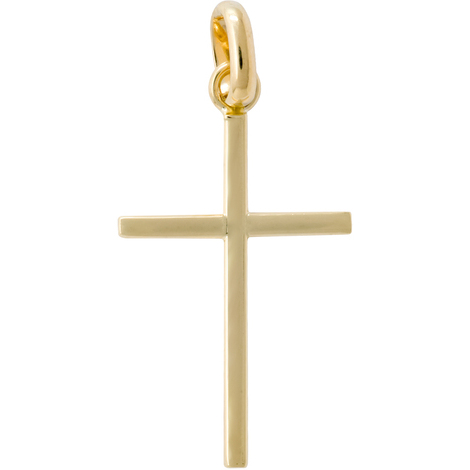 Croce liscia in oro giallo 9Kt