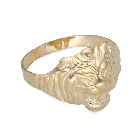 Anello uomo testa di leone in oro giallo 18kt