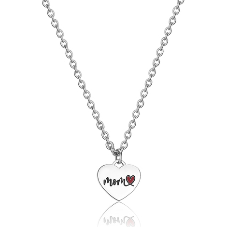 Collana con cuore pendente in acciaio S'Agap