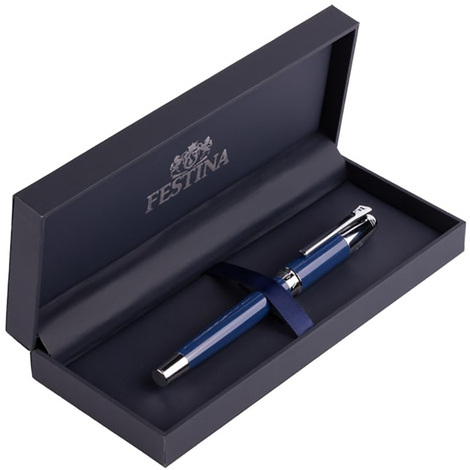 Penna stilografica Festina in acciaio silver e blu