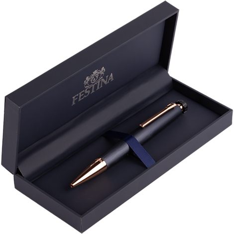 Penna a sfera Festina in acciaio rose e blu navy