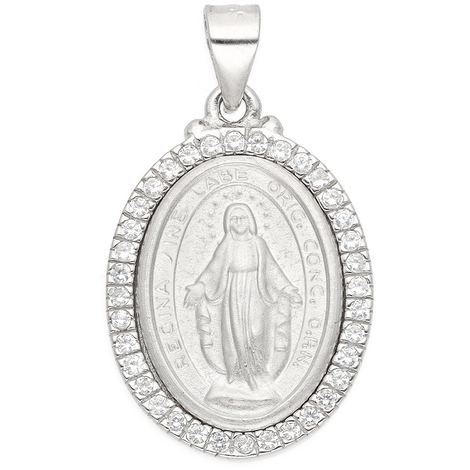 Pendente ovale sacro in argento 925