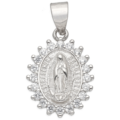 Pendente ovale sacro in argento 925