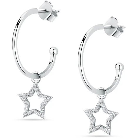 Orecchini a cerchio con stella in argento LPS