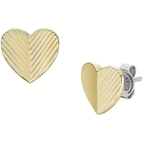 Orecchini donna Fossil Harlow Hearts gold 