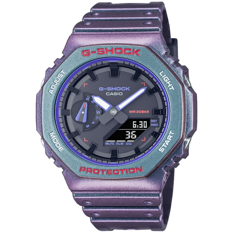 Orologio casio g-shock in resina viola e verde