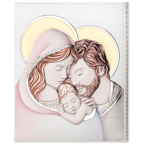 Sacra famiglia in argento 26x32 