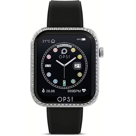 Smartwatch da donna Ops Call Diamonds nero